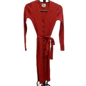 Hippie Rose burnt orange sweater dress - sz S